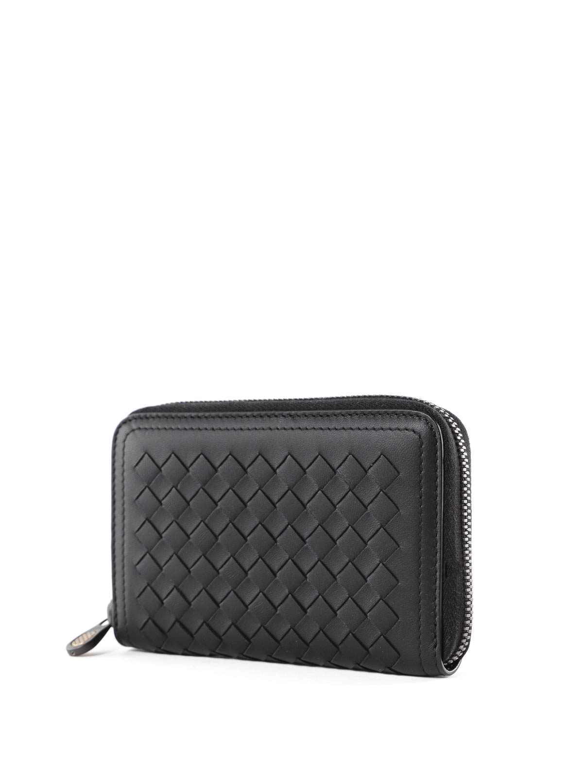 Wallets & purses Bottega Veneta - Black Intrecciato nappa zip-around ...