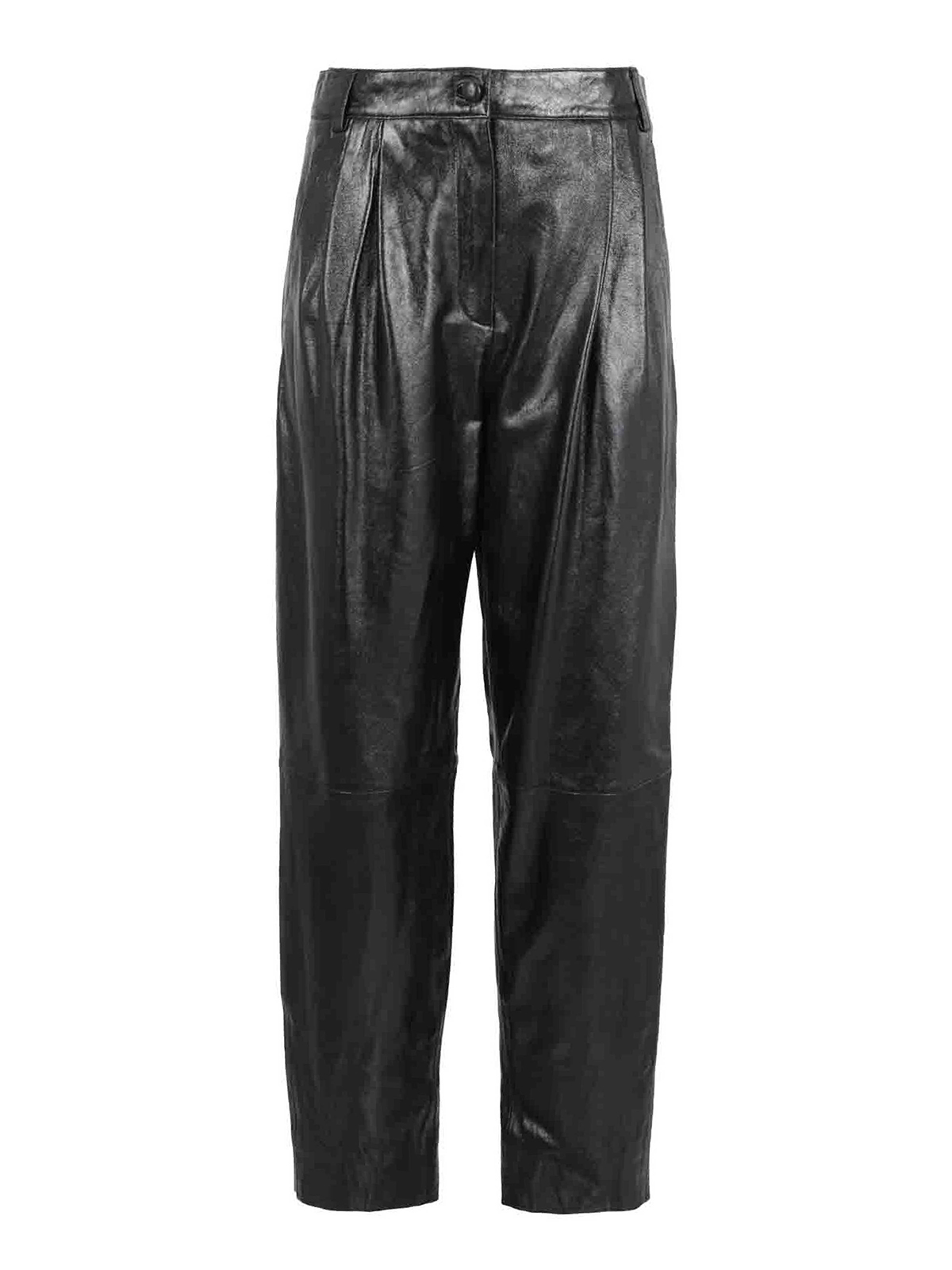 Leather trousers Boutique Moschino - Faux leather carrot fit trousers ...