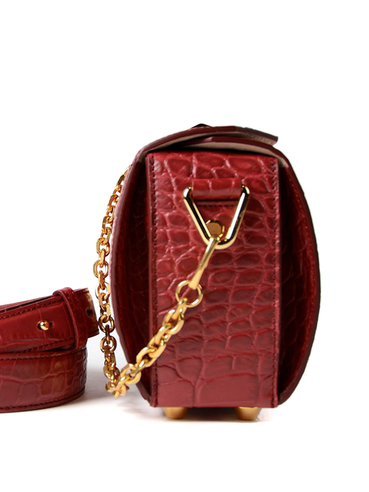 dark red evening bag