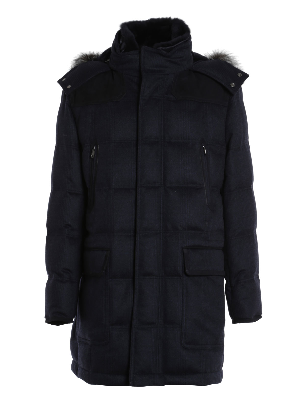 Padded coats Brioni - Leather and fur padded coat - SUA30LO43419300