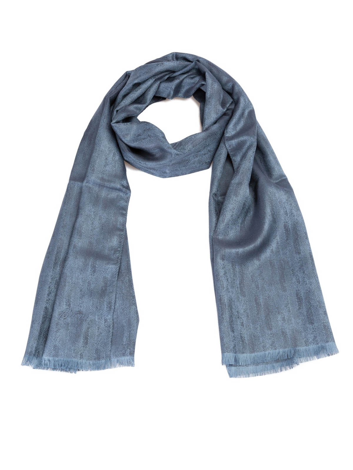 Brioni - Herringbone silk scarf - scarves - O3RC00P740G4148 | iKRIX.com