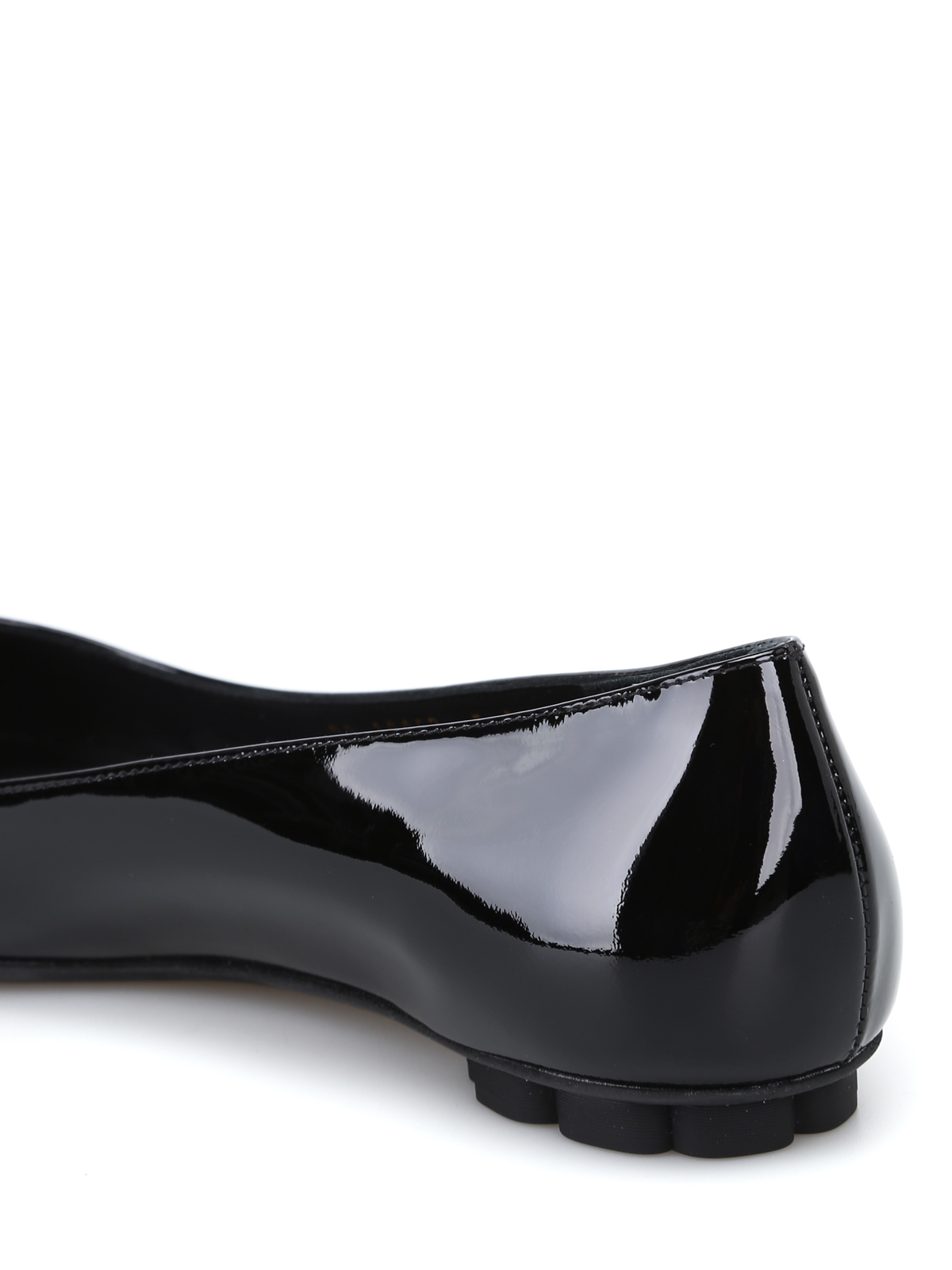 ferragamo black patent flats