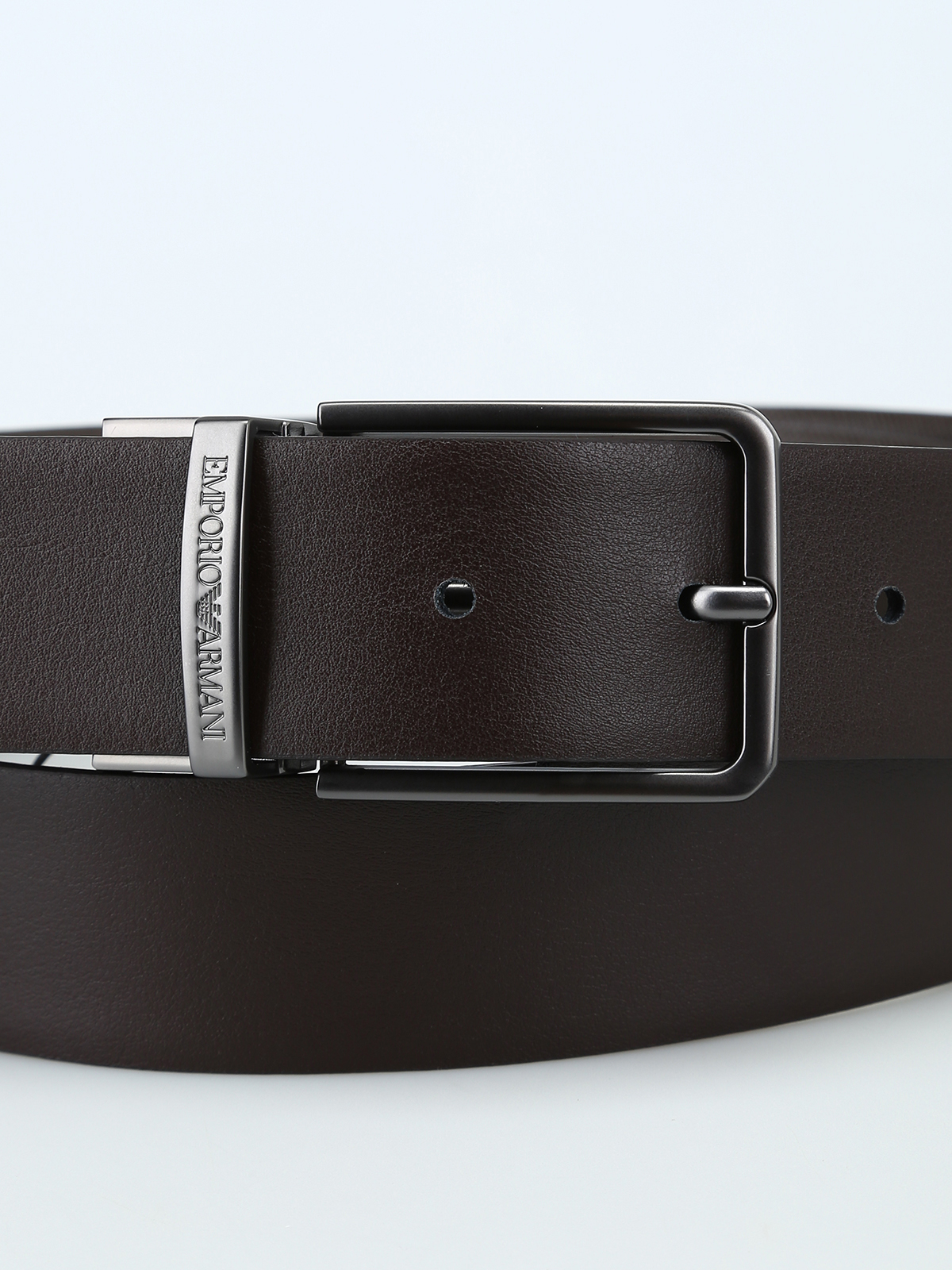 Belts Emporio Armani - Brown saffiano reversible belt - Y4S202YLP4J88209