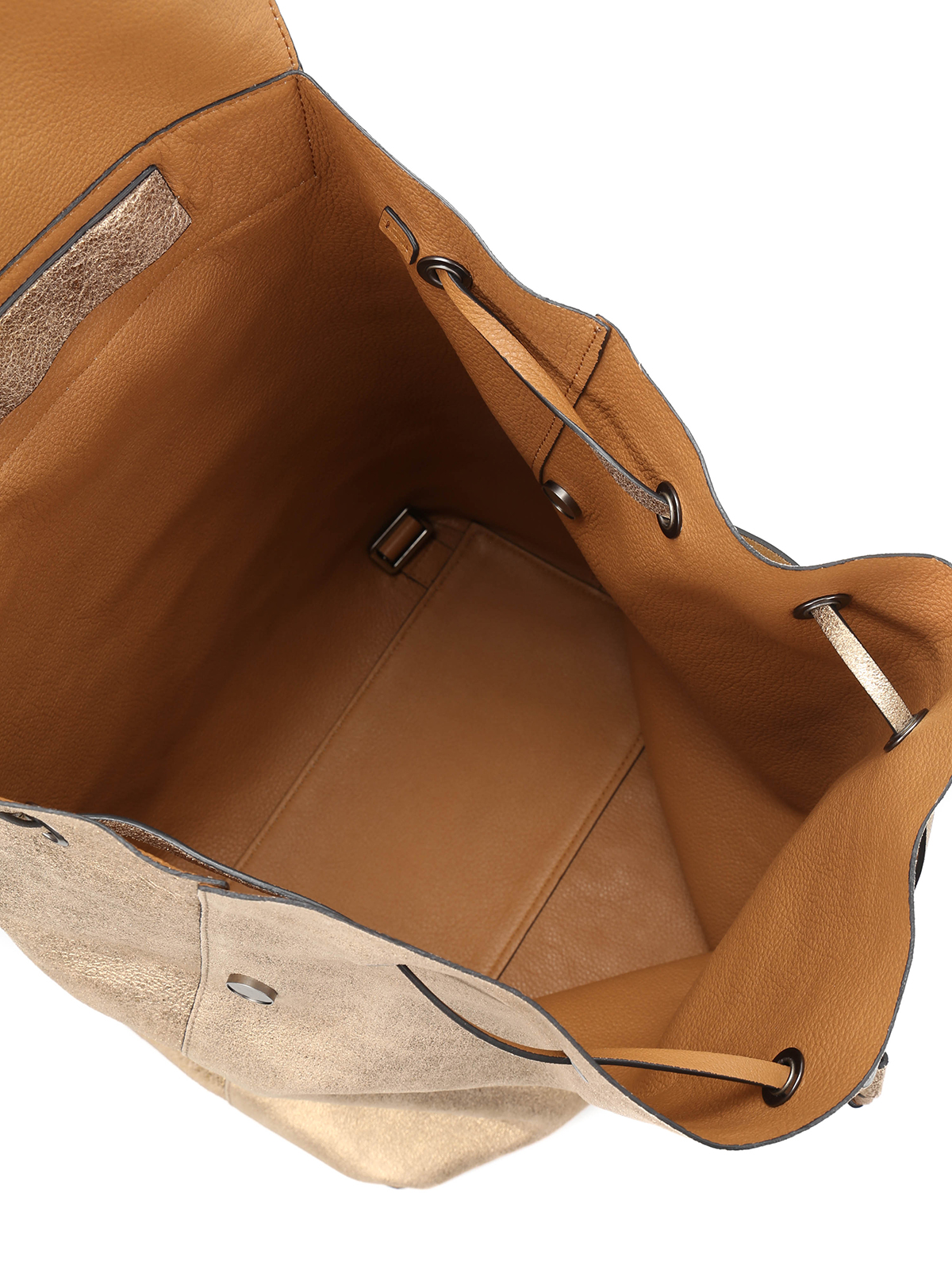 Backpacks Brunello Cucinelli Soft metallic leather backpack