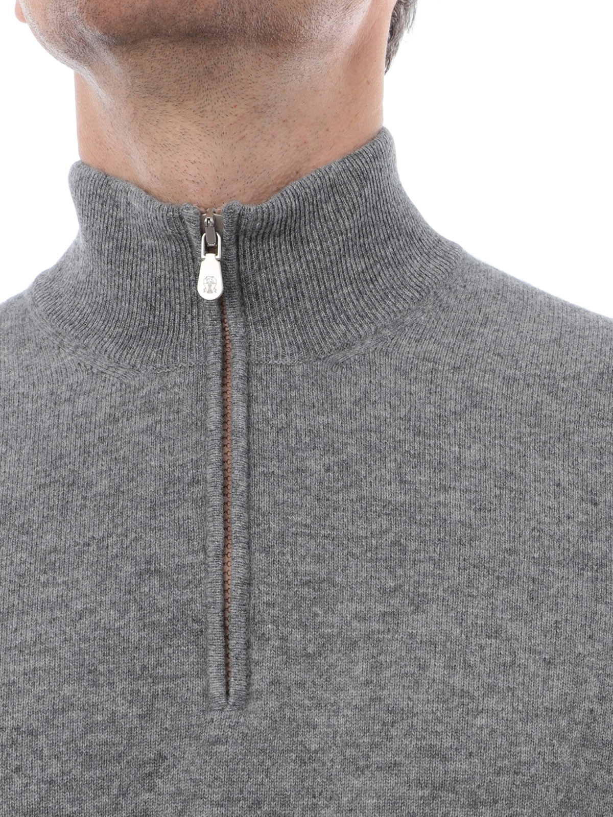 cashmere zipped turtleneck sweater 