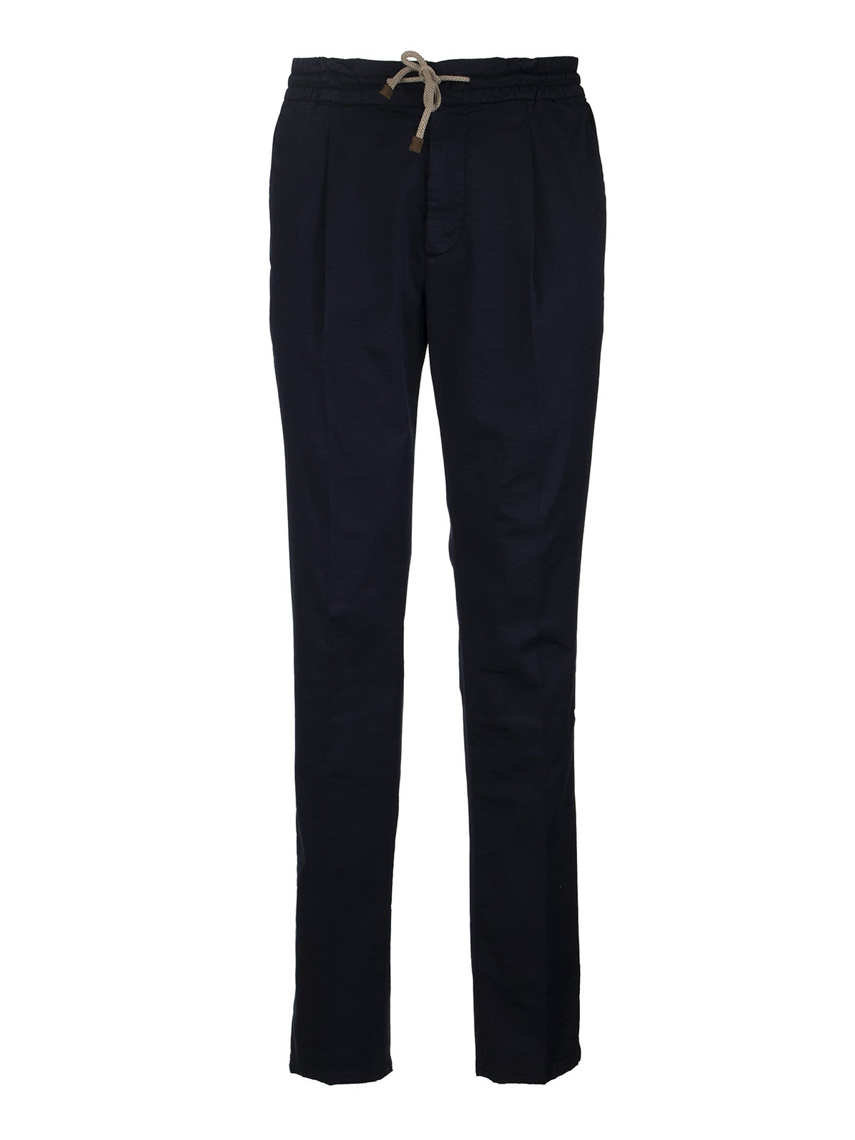 Cotton gabardine drawstring trousers 