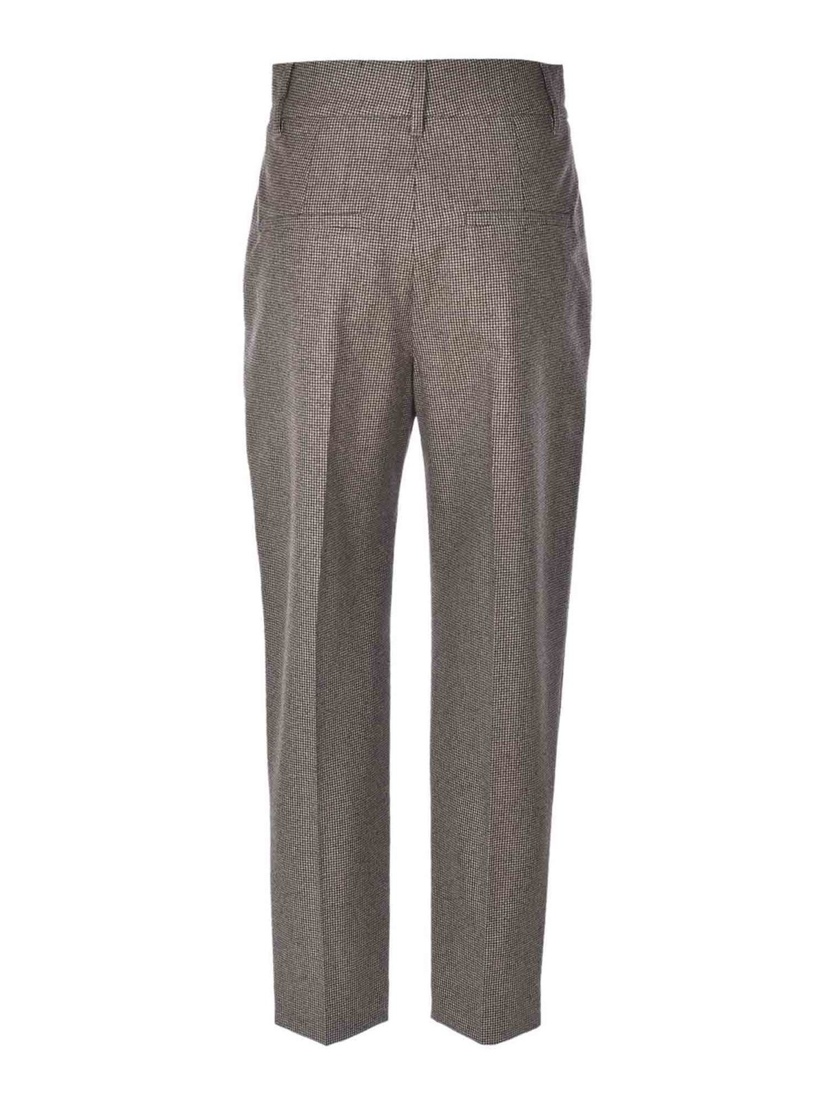 Brunello Cucinelli - Houndstooth pants in brown - casual trousers ...
