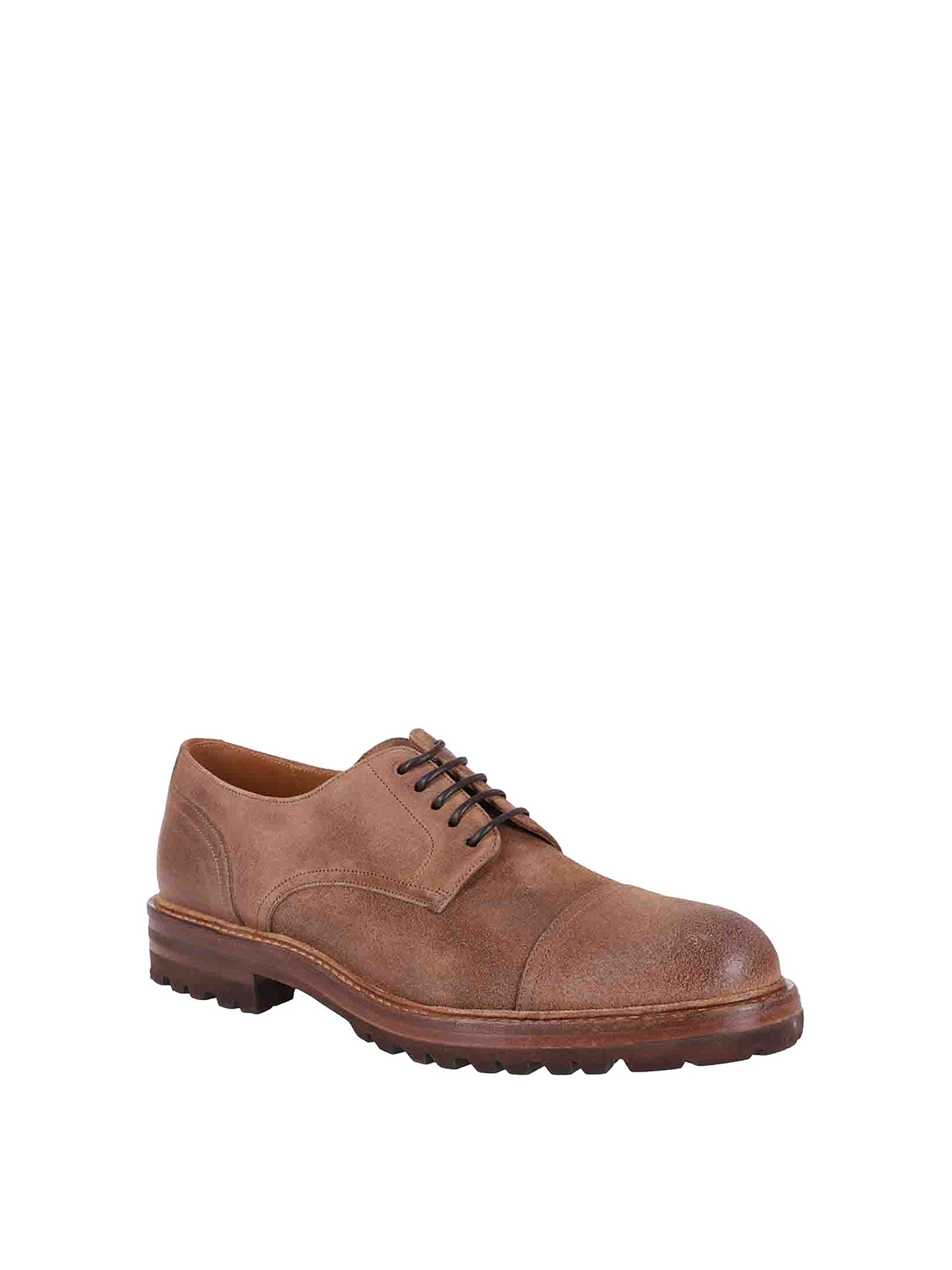 for Men Mens Shoes Lace-ups Brogues Brunello Cucinelli Suede Brogues in Copper Brown 