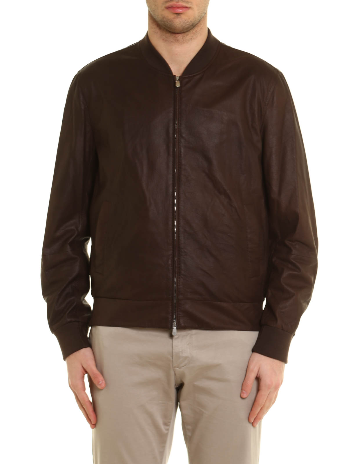 Leather jacket Brunello Cucinelli - Vintage leather bomber jacket 