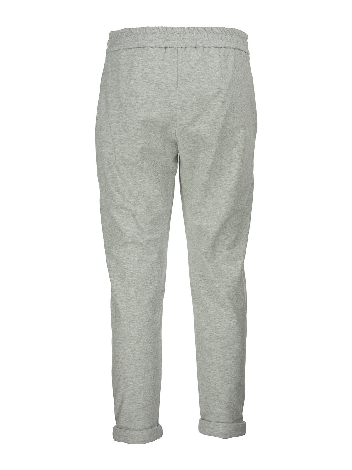 Tracksuit bottoms Brunello Cucinelli - Stretch mélange cotton jogging ...