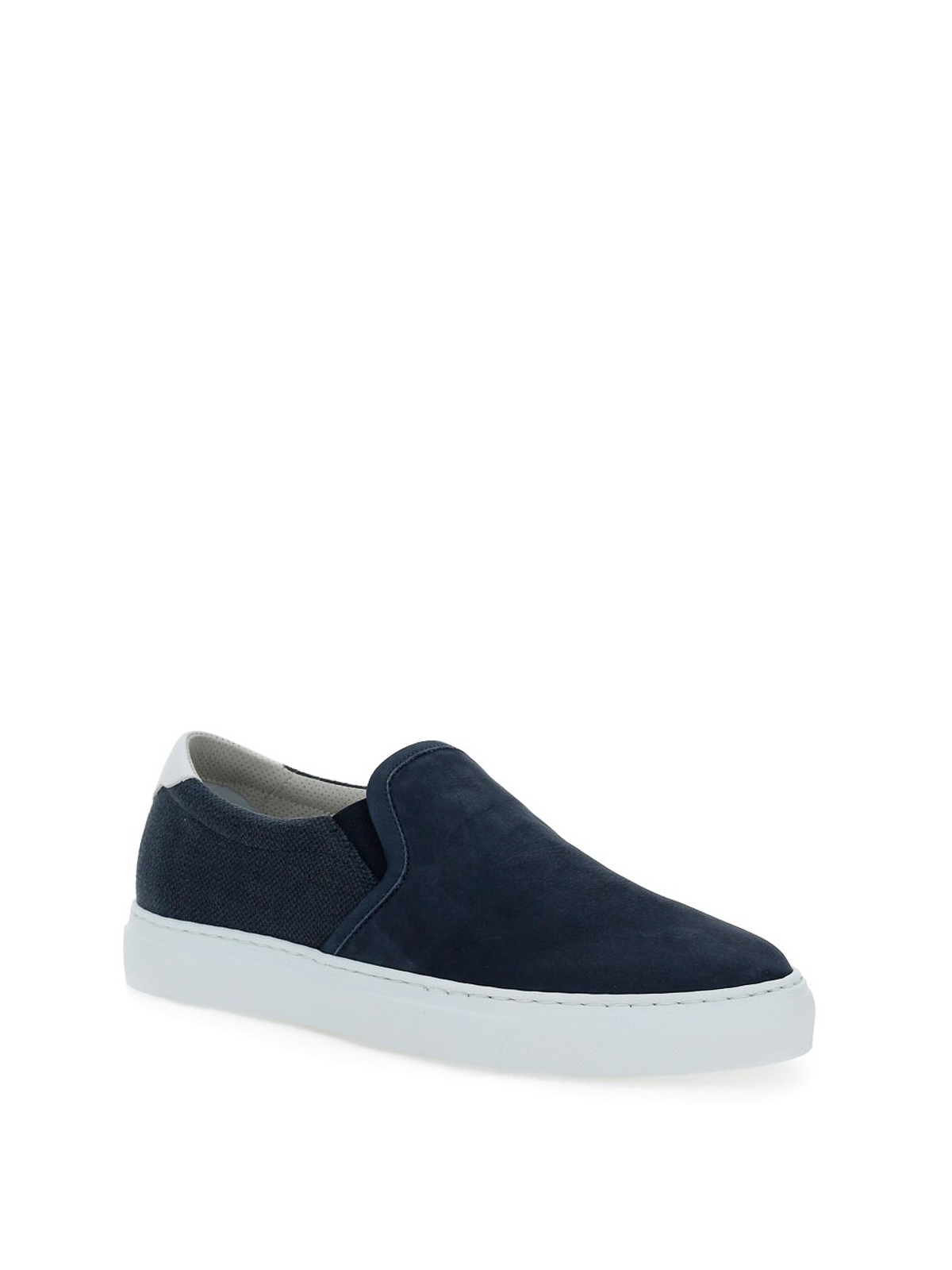 Trainers Brunello Cucinelli - Suede and fabric slip-on sneakers ...