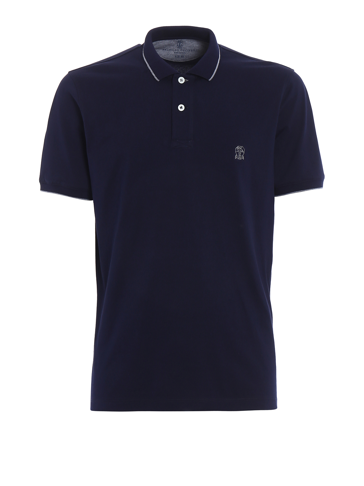 BRUNELLO CUCINELLI EMBROIDERED LOGO JERSEY POLO SHIRT