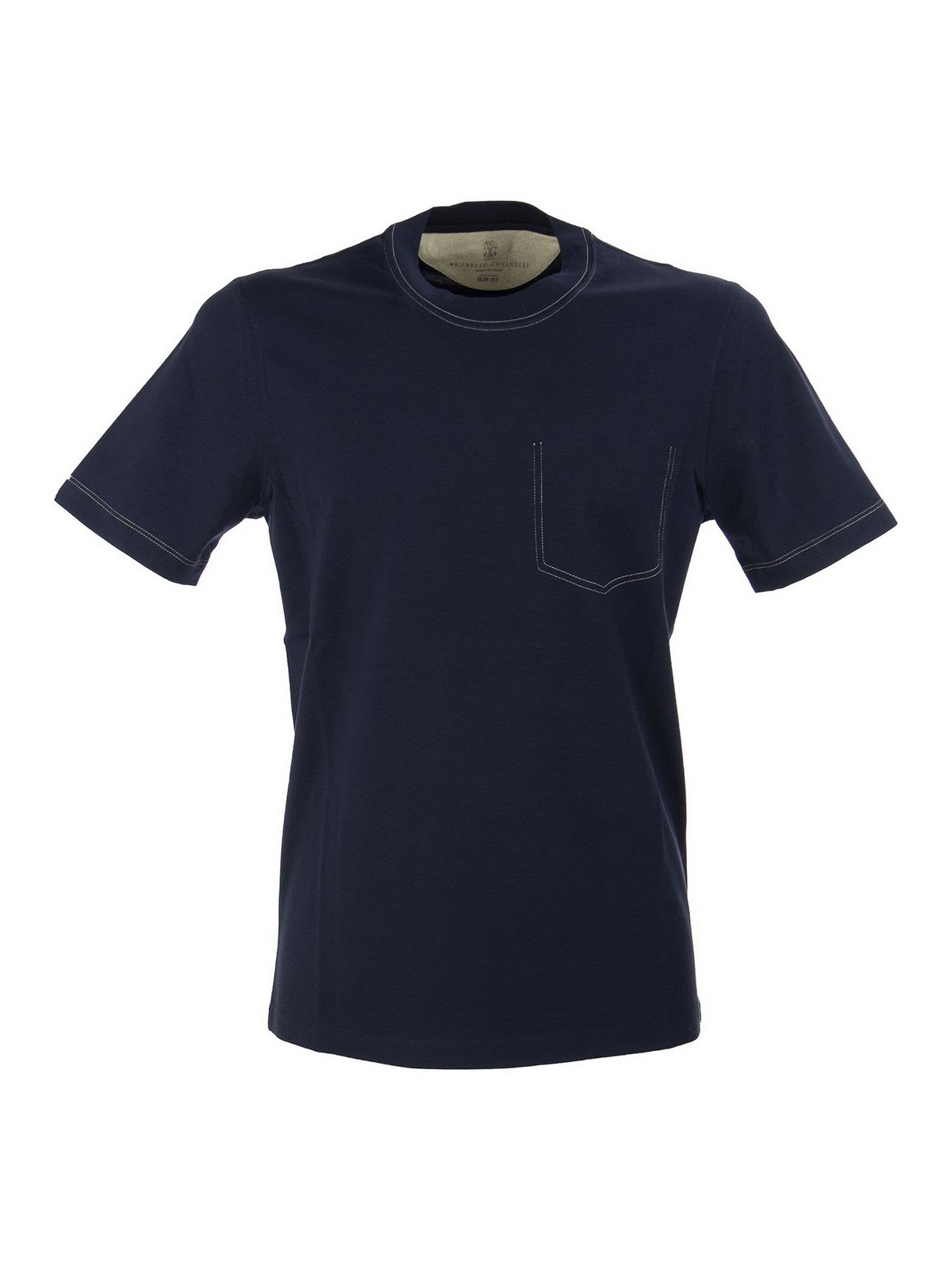 T-shirts Brunello Cucinelli - Contrasting stitching T-shirt ...