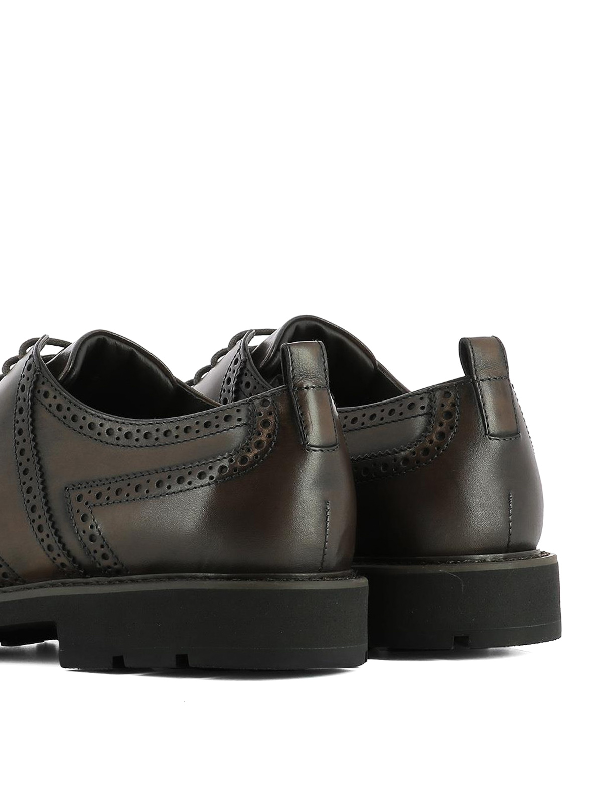 Tod'S - Brushed leather Derby brogue shoes - lace-ups shoes ...