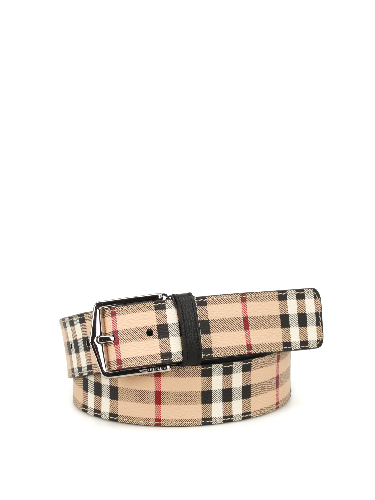 Haymarket Joe print leather belt by Burberry - belts | iKRIX