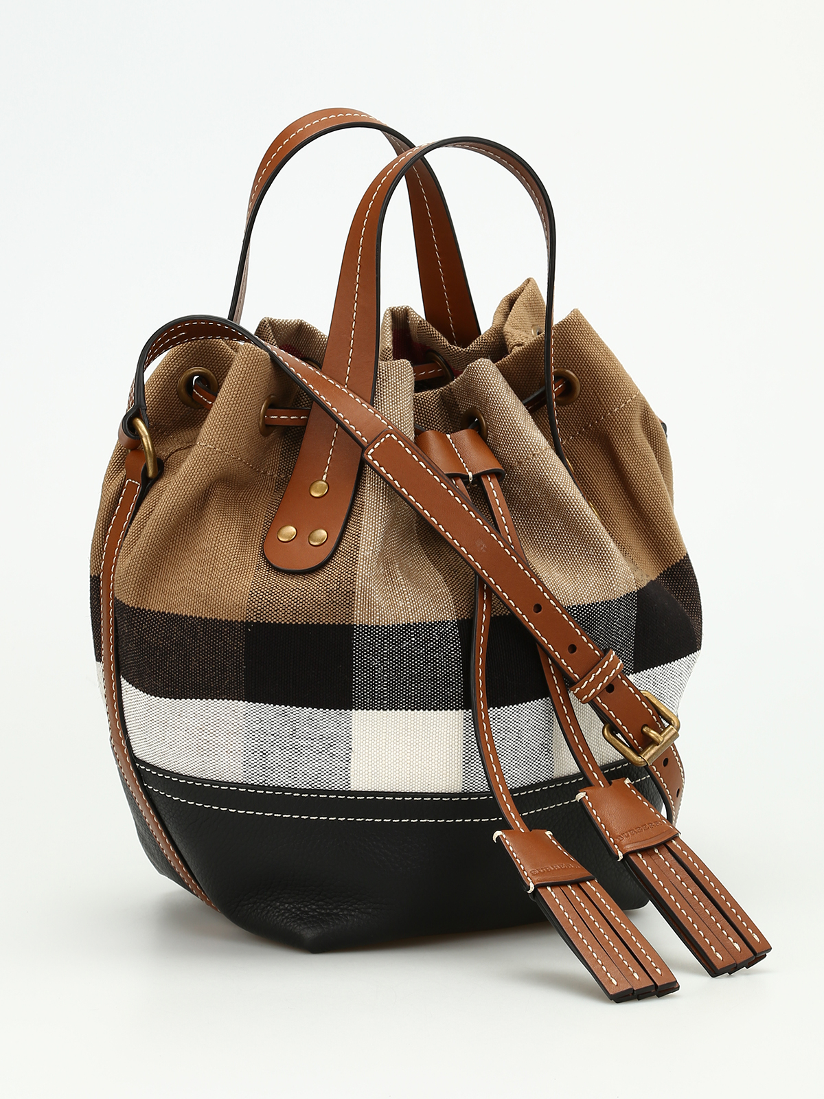 Heston canvas Check small bag by Burberry - Bucket bags | iKRIX