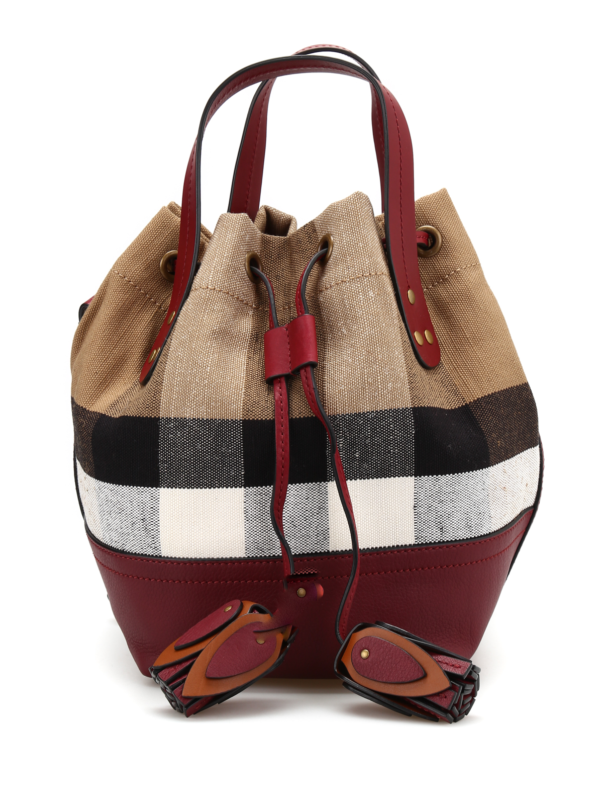 Burberry - Small Heston canvas Check bag - Bucket bags - 4053322