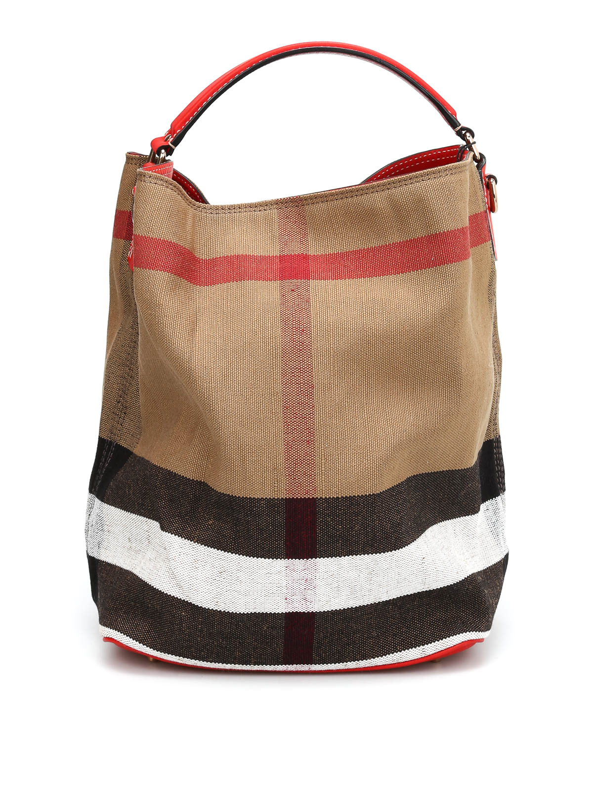 Burberry - Susanna canvas check hobo bag - Bucket bags - 3945728