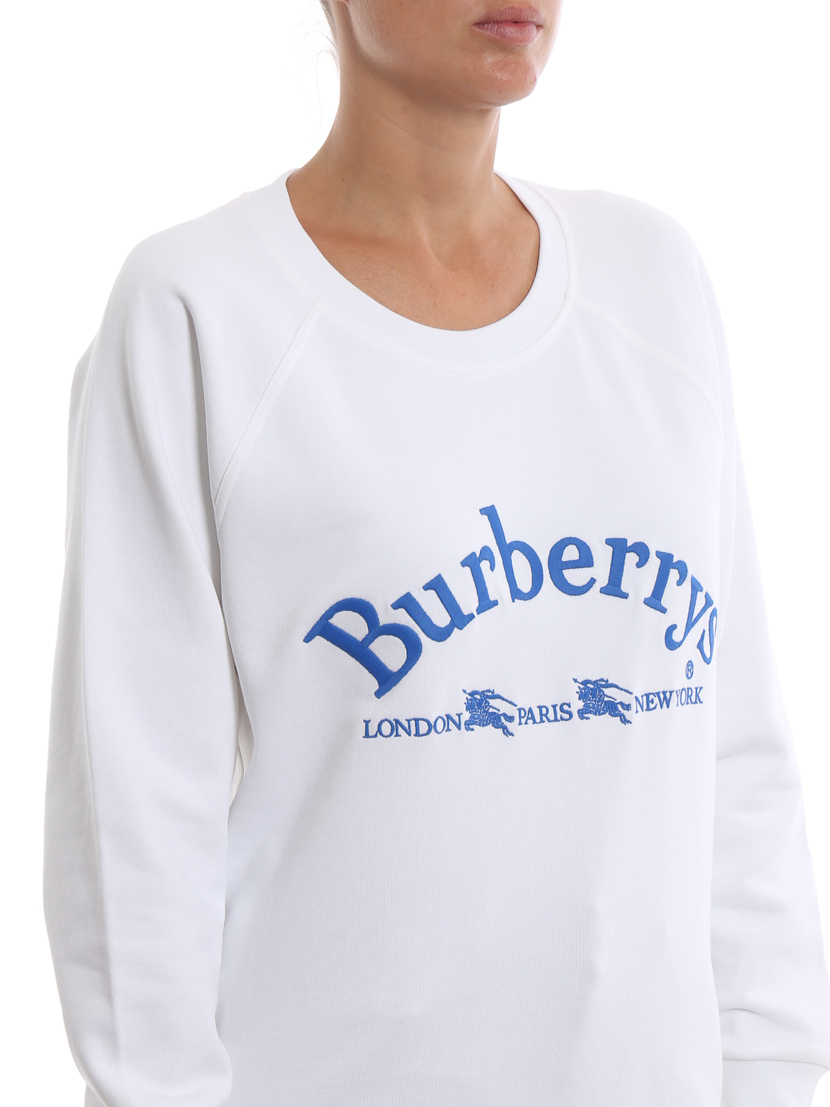 Battarni white cotton logo sweatshirt 