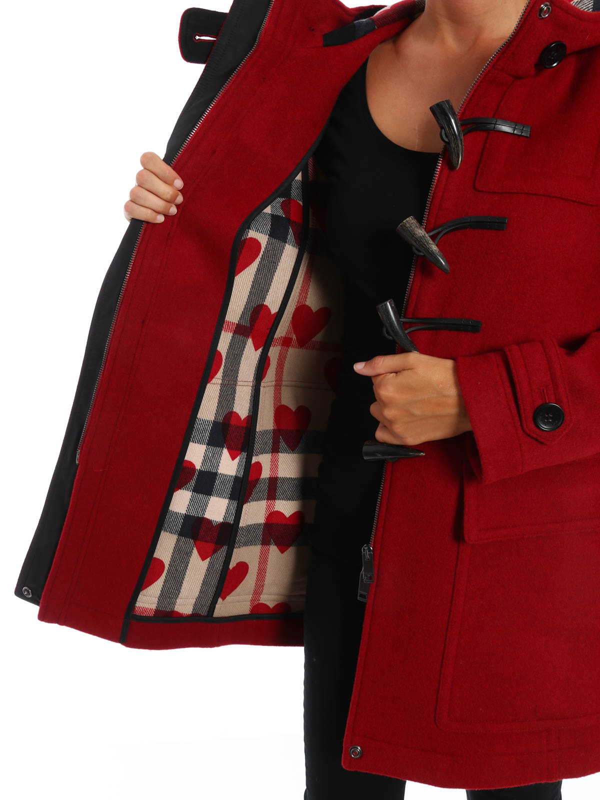 burberry red duffle coat