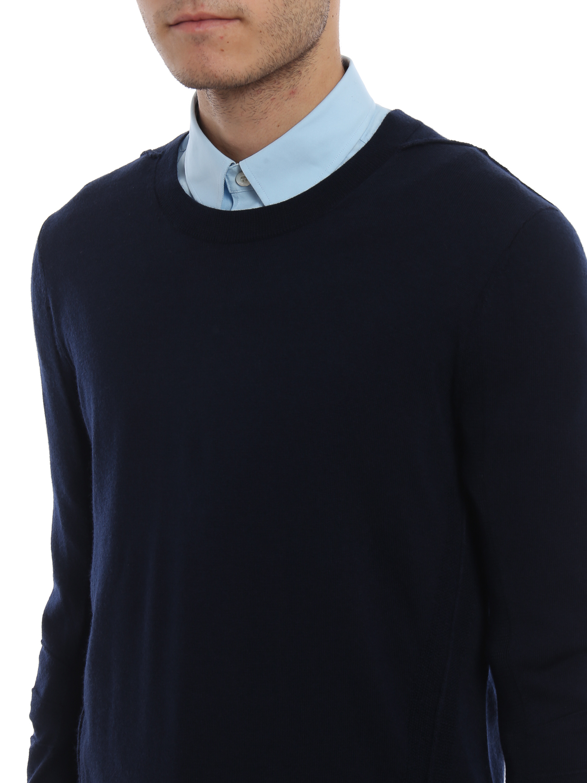 Crew necks Burberry - Carter navy blue wool sweater - 4061742 