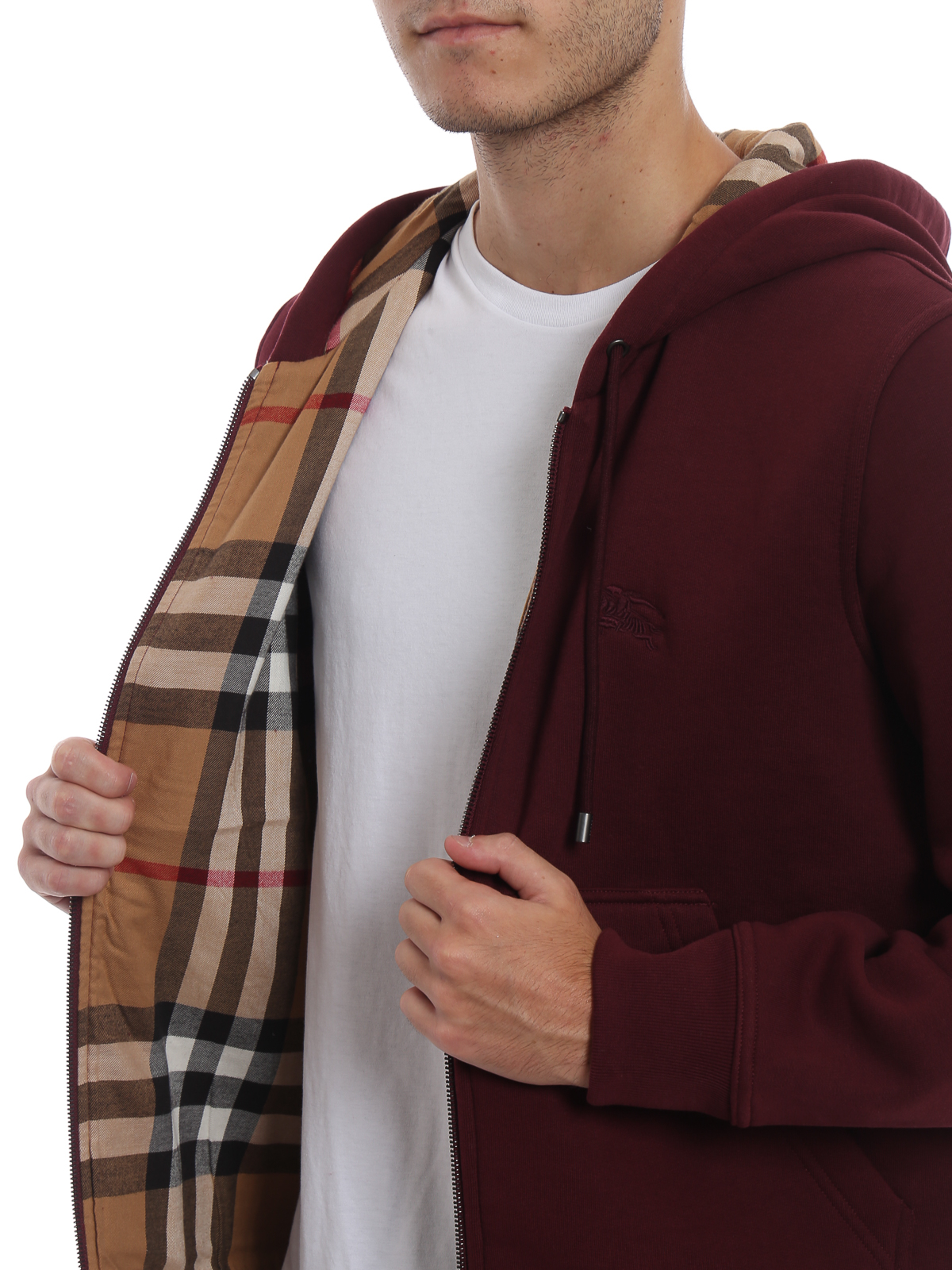 Sweatshirts & Sweaters Burberry - Fordson zip hoodie with check lining -  8002242