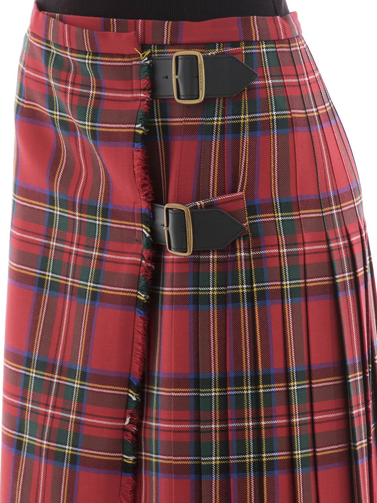 Knee length skirts & Midi Burberry - Tartan wool midi kilt - 40674081
