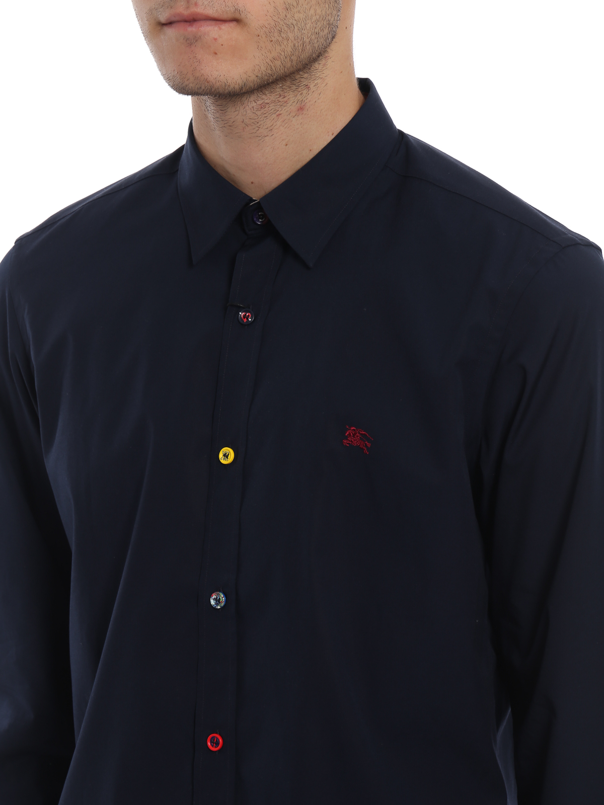 Shirts Burberry - William navy shirt with multicolour buttons - 8003082