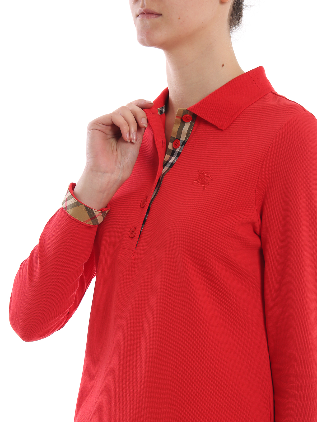 red long sleeve burberry shirt
