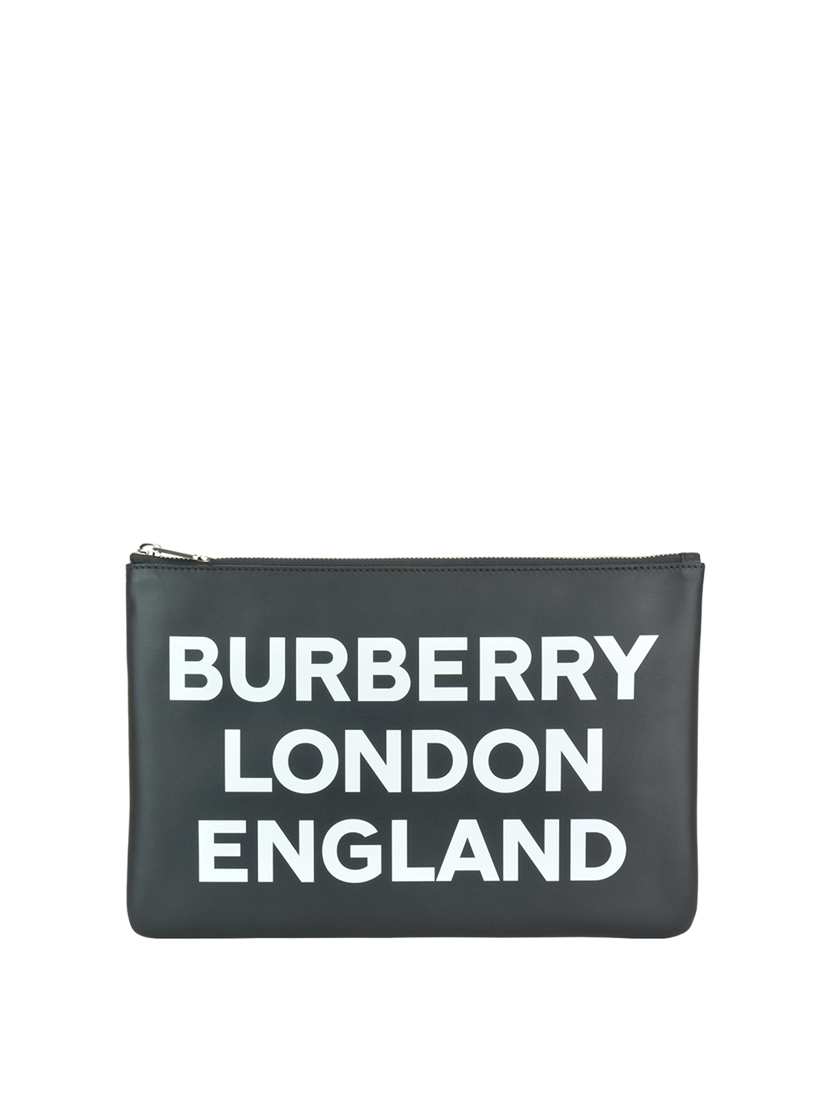 BURBERRY LEATHER POUCH WITH LOGO PRINT