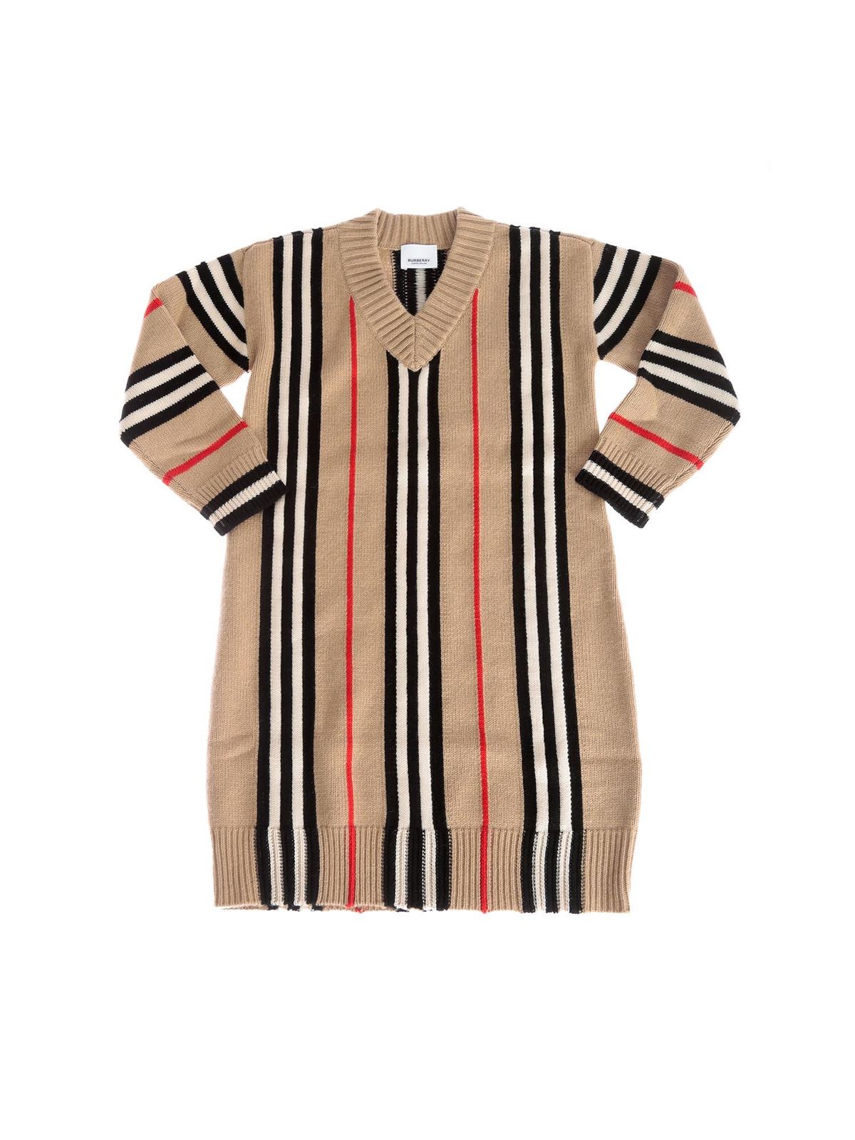 BURBERRY BIANCA DRESS WITH STRIPED PATTERN