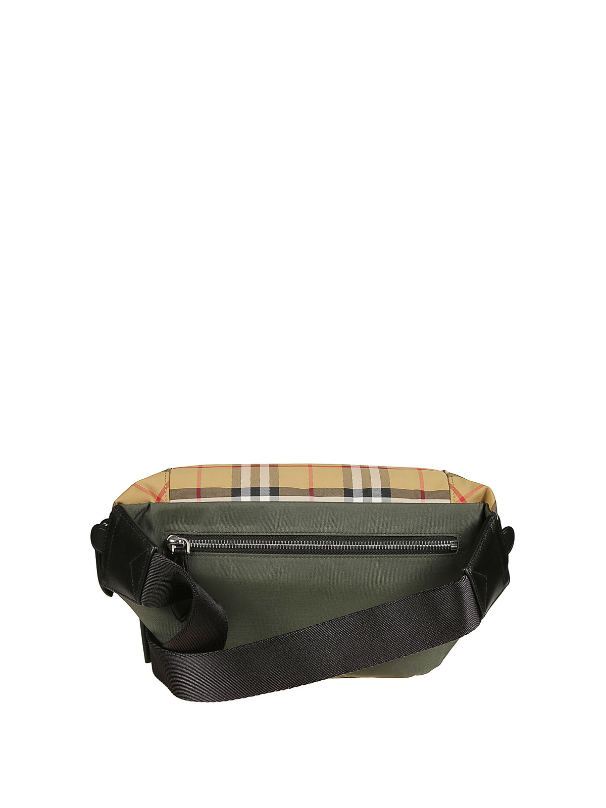 Belt bags Burberry - Check detail army green nylon belt bag - 8005417