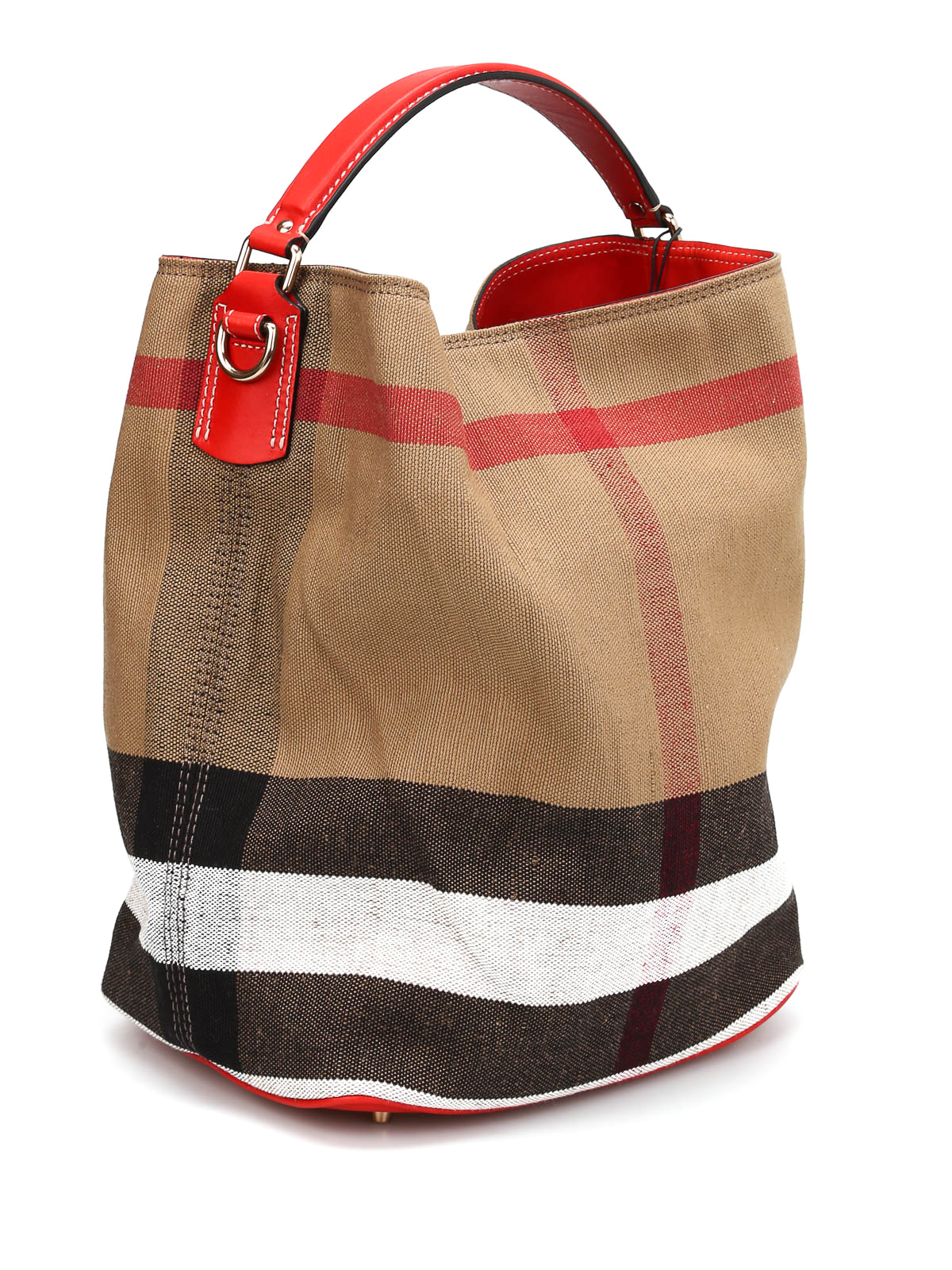 Burberry - Susanna canvas check hobo bag - Bucket bags - 3945728