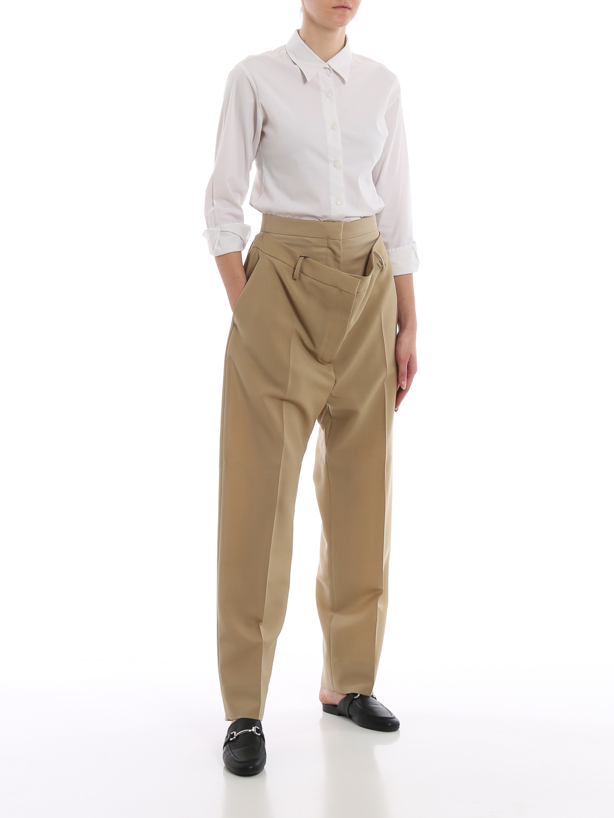 Casual trousers Burberry - Double-waist honey mohair and wool trousers -  4560837