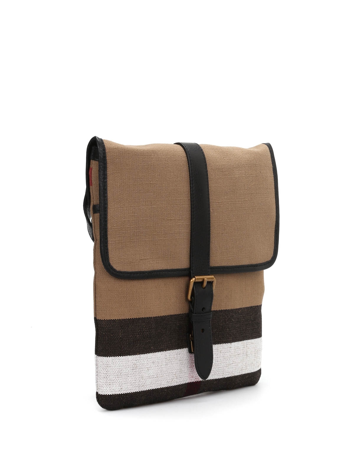 Mens Bags Messenger bags Burberry Wright Checked Canvas Cross-body Bag for Men 