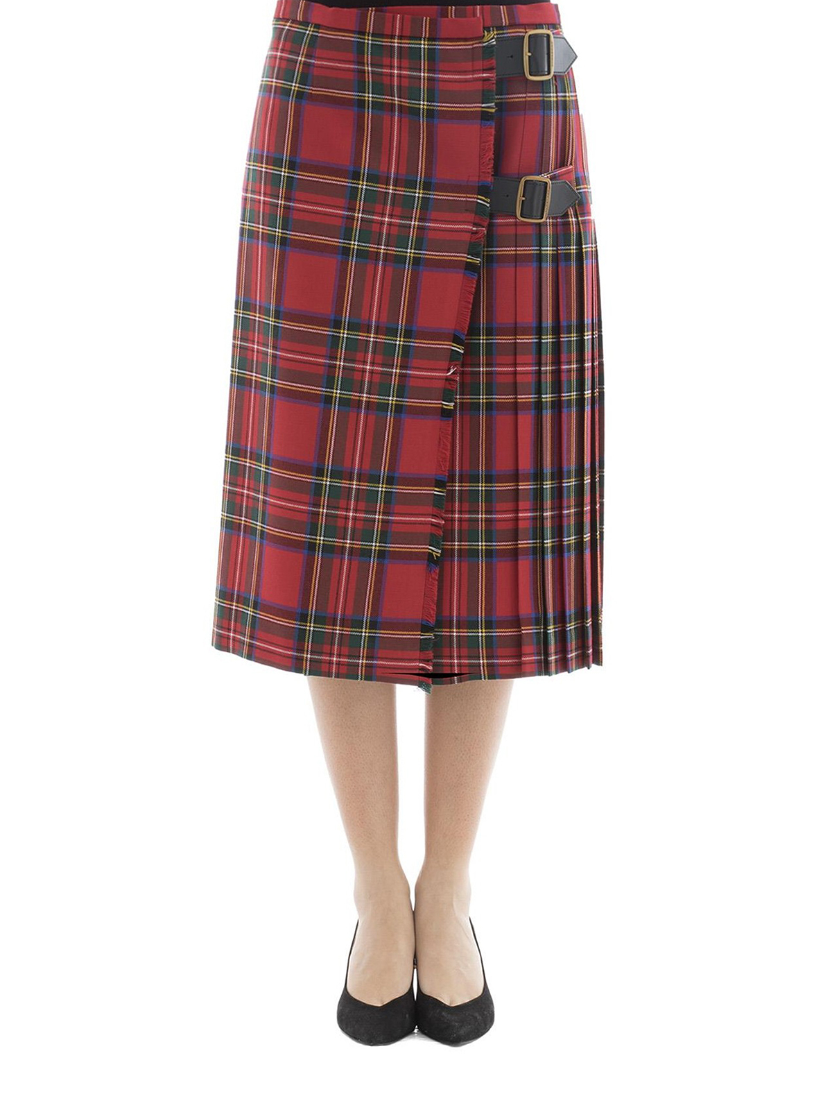 Knee length skirts & Midi Burberry - Tartan wool midi kilt - 40674081