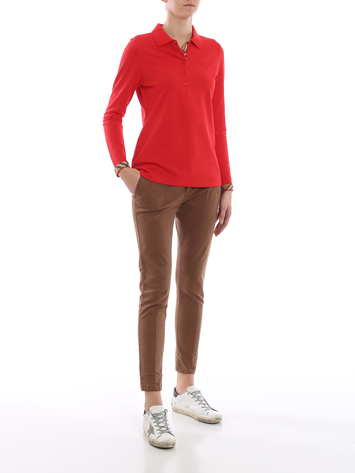 Polo shirts Burberry - Zulia red long sleeve polo shirt - 8004800