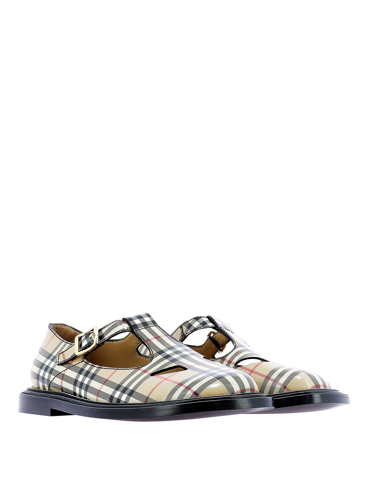 Sandals Burberry - Vintage Check leather T-bar sandals - 8010911