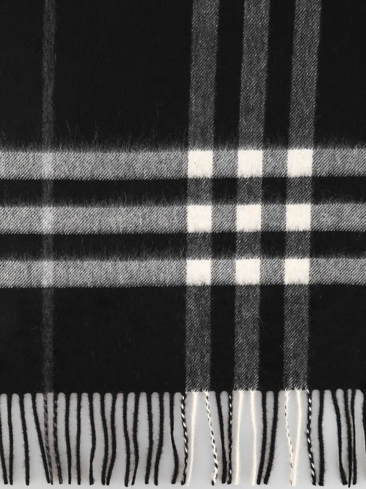 Scarves Burberry - Black and Check cashmere scarf - 8015537