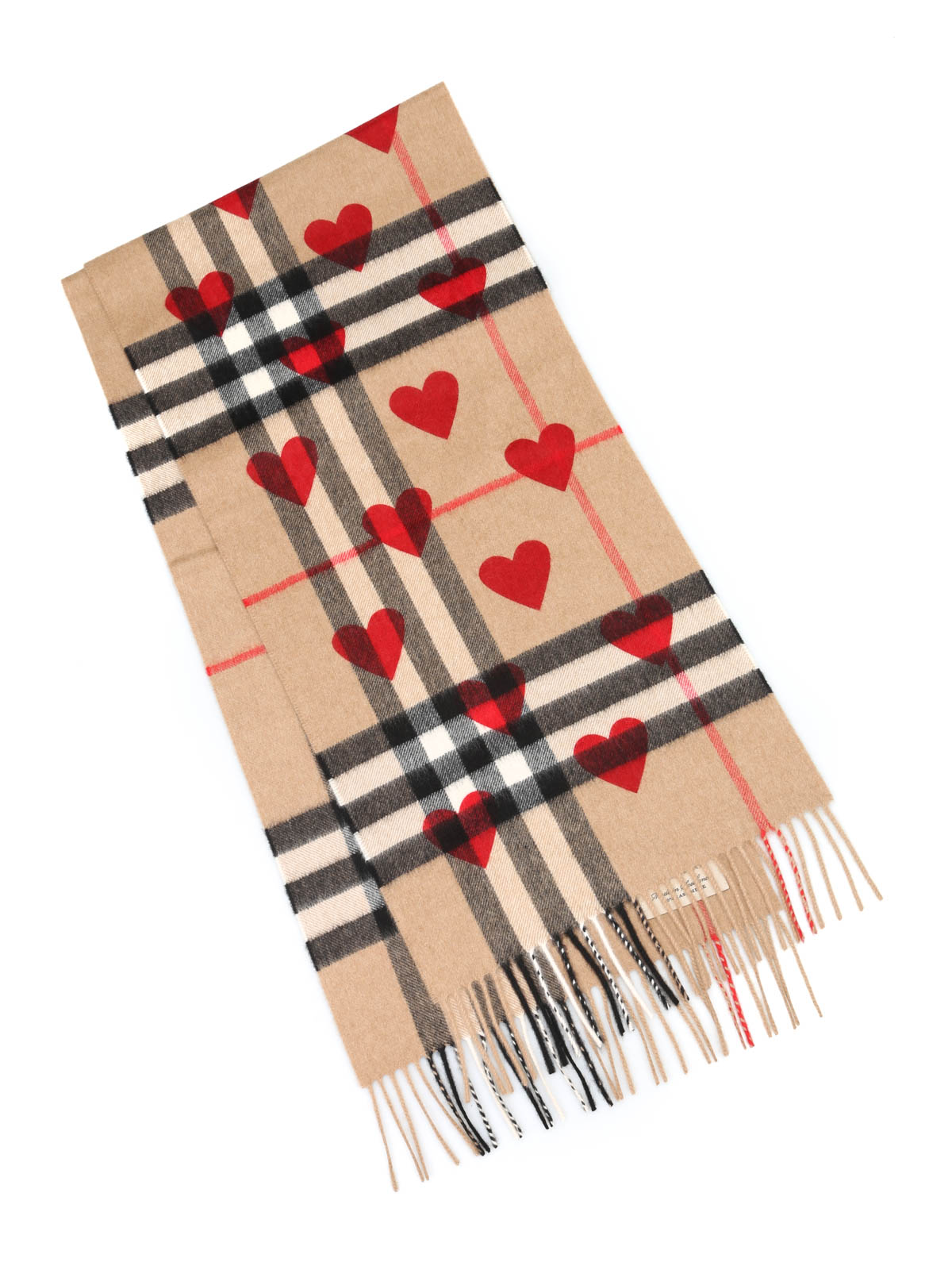Scarves Burberry - Cashmere check and hearts scarf - 39937501 