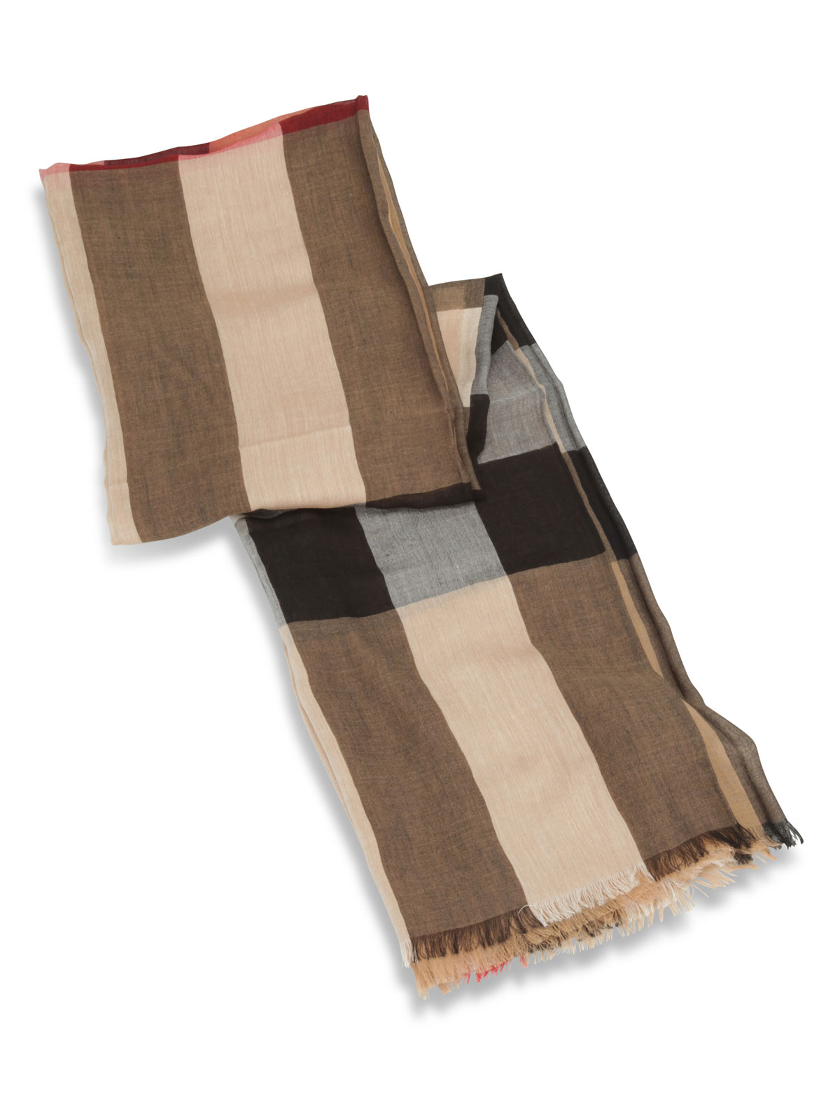 Scarves Burberry - Check Modal Cashmere and Silk Scarf - 39692361