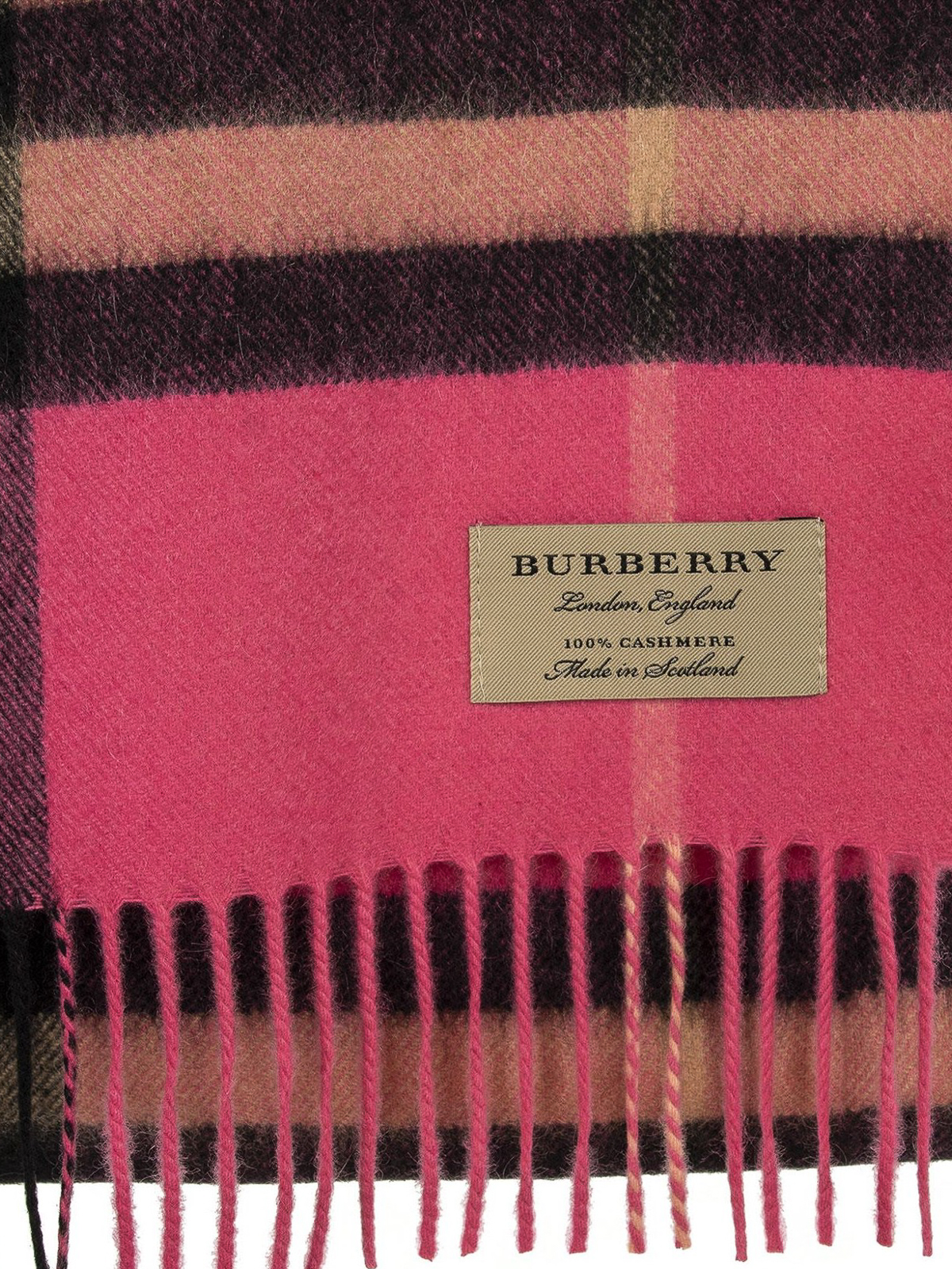 Scarves Burberry - Fuchsia cashmere scarf - 8004709 | Shop online at iKRIX