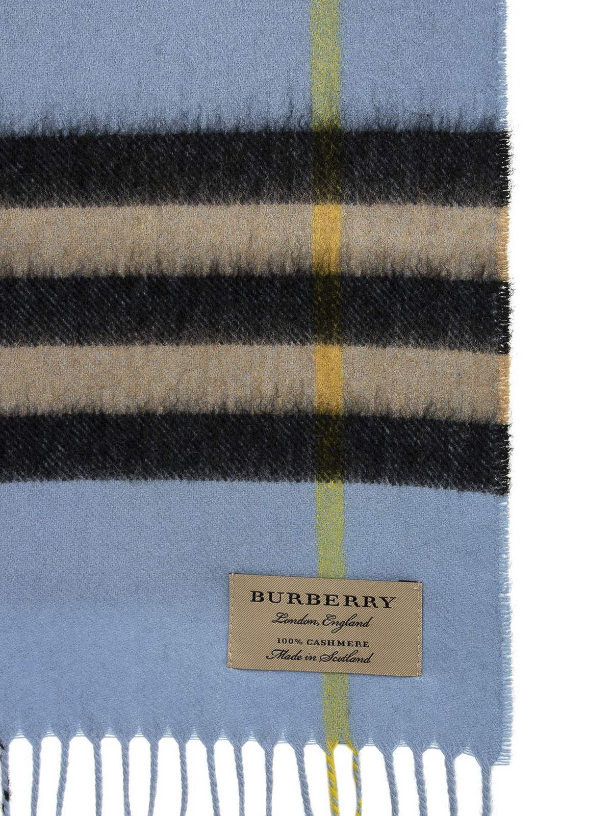 Scarves Burberry - Tartan light blue cashmere scarf - 8004705A4243