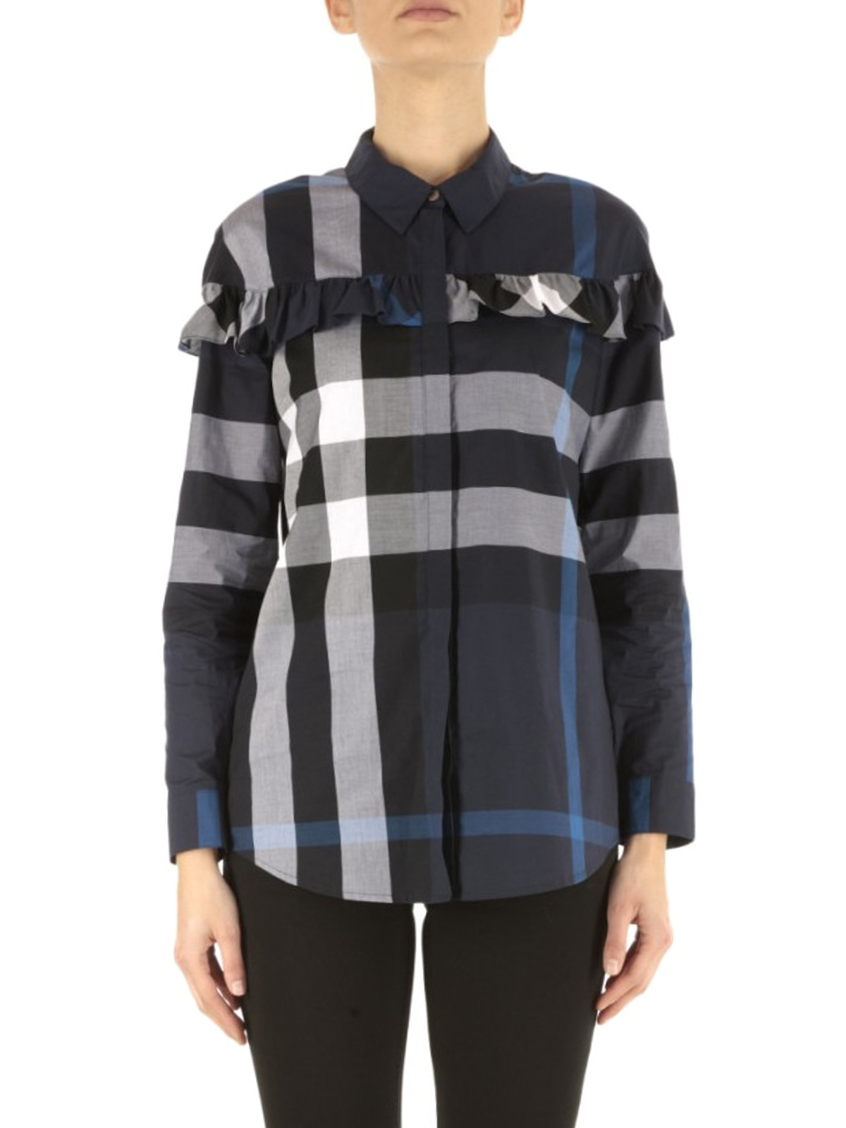 Shirts Burberry - Frilled cotton shirt - 4042540 | Shop online at iKRIX