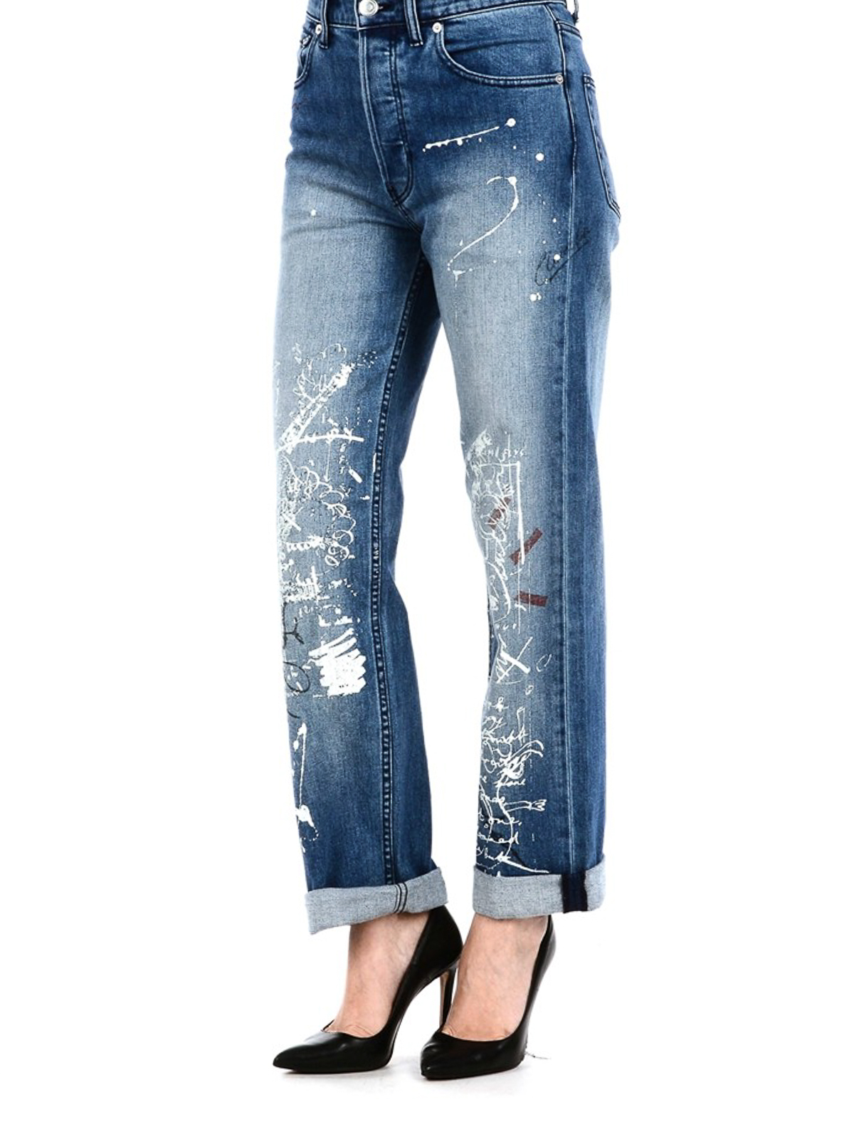 Straight leg jeans Burberry - Doodle pattern high-rise jeans - 4071567
