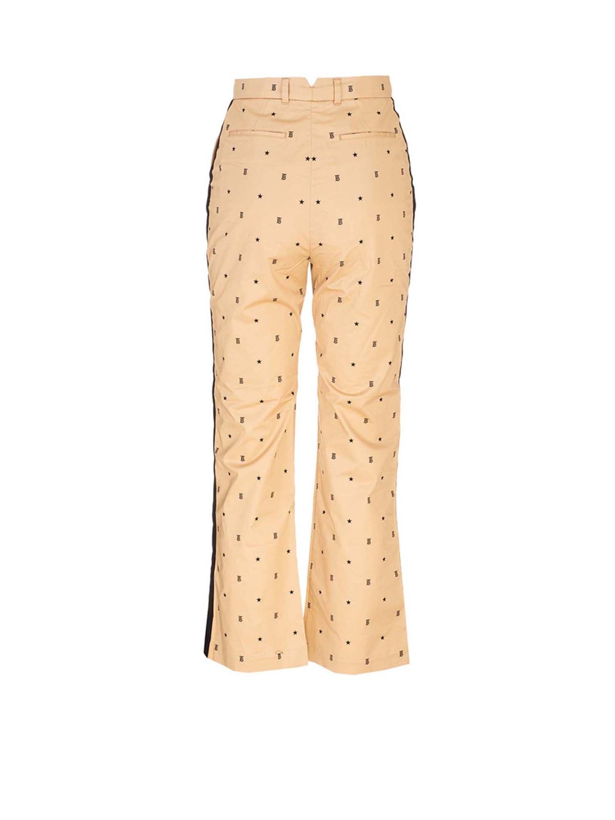 Trousers Burberry - Monogram pants in beige and black - 8036471