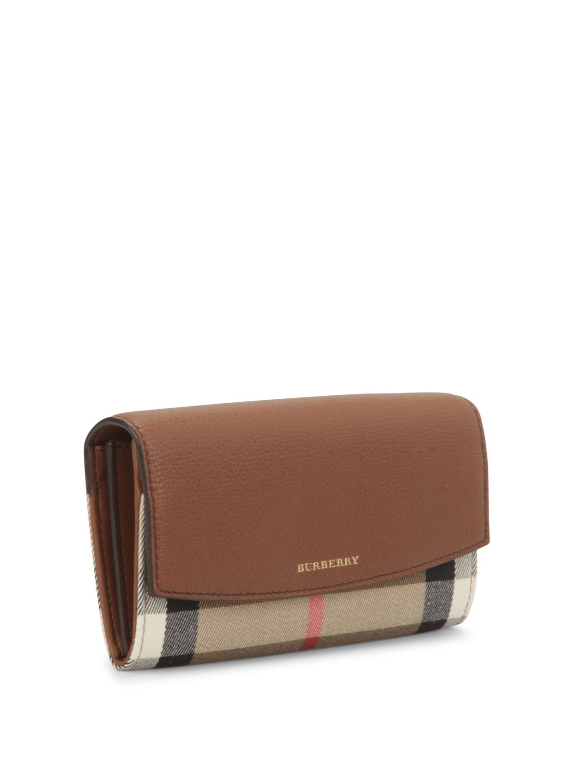 Burberry House Check and Leather Continental Wallet