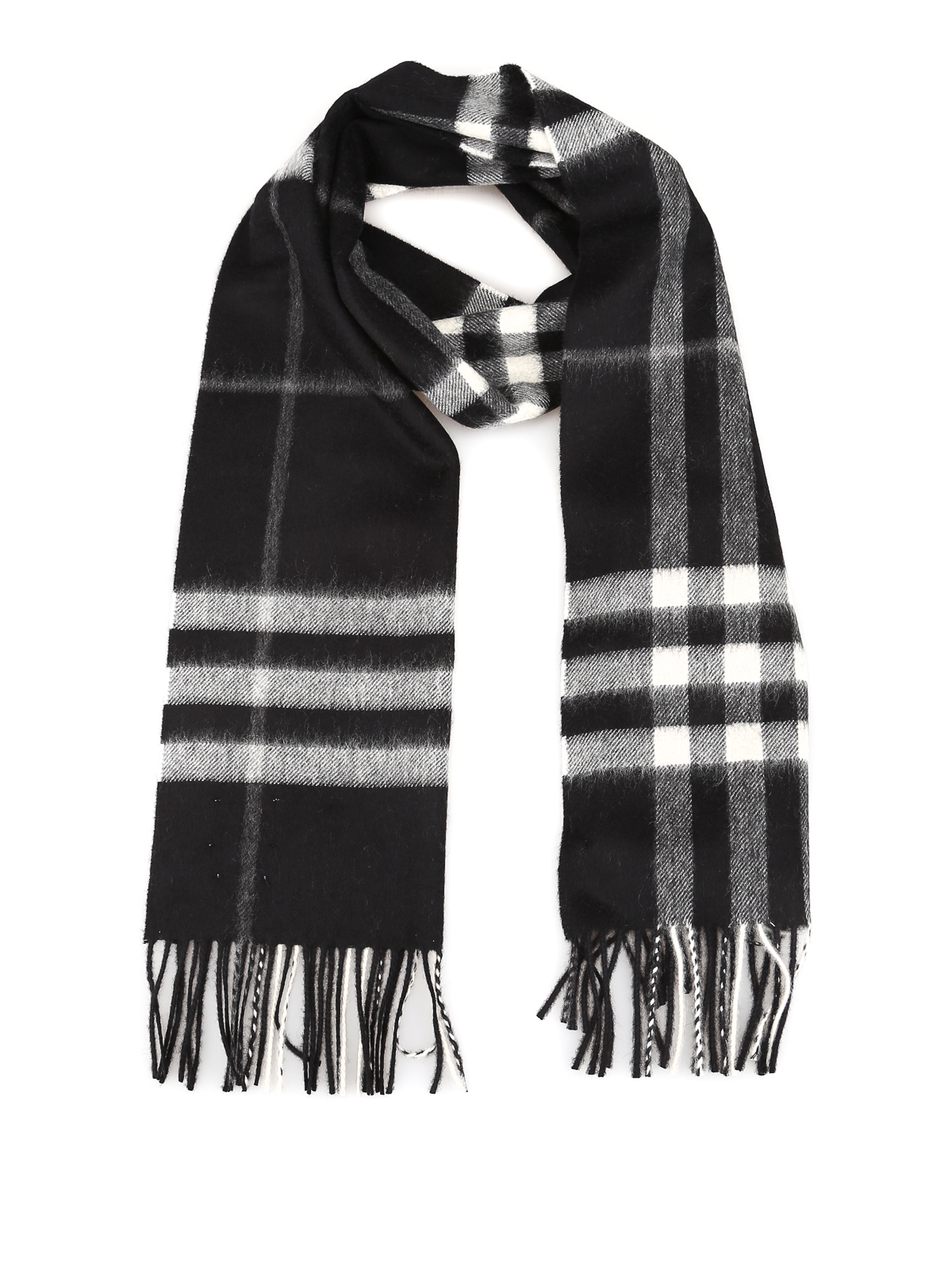 Scarves Burberry - Black and white Check scarf 8015537