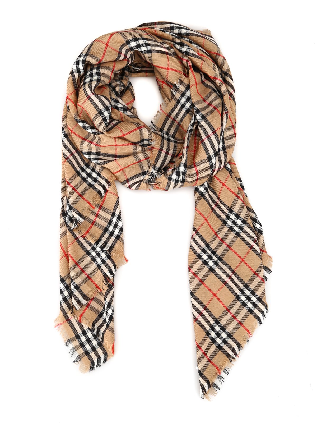 Scarves Burberry - Embroidered Vintage check cashmere scarf - 8009293