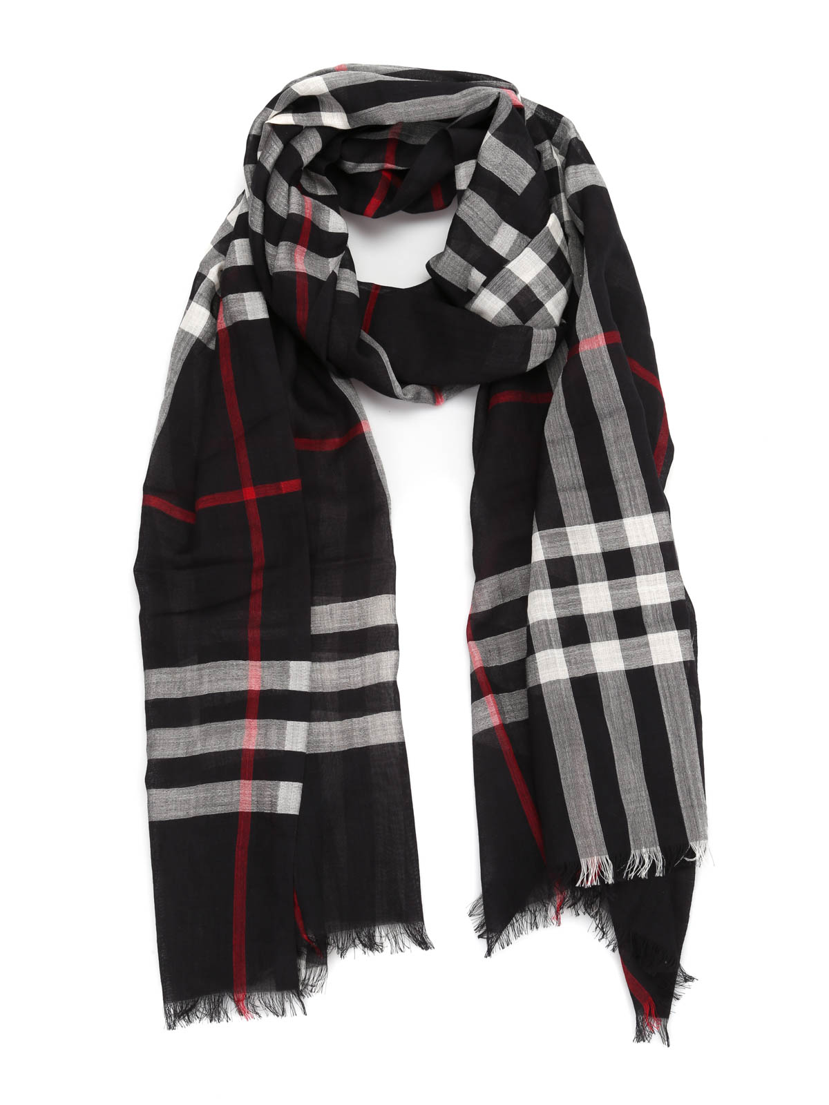 Scarves Burberry - Wool and silk light scarf - 39954851NAVY 